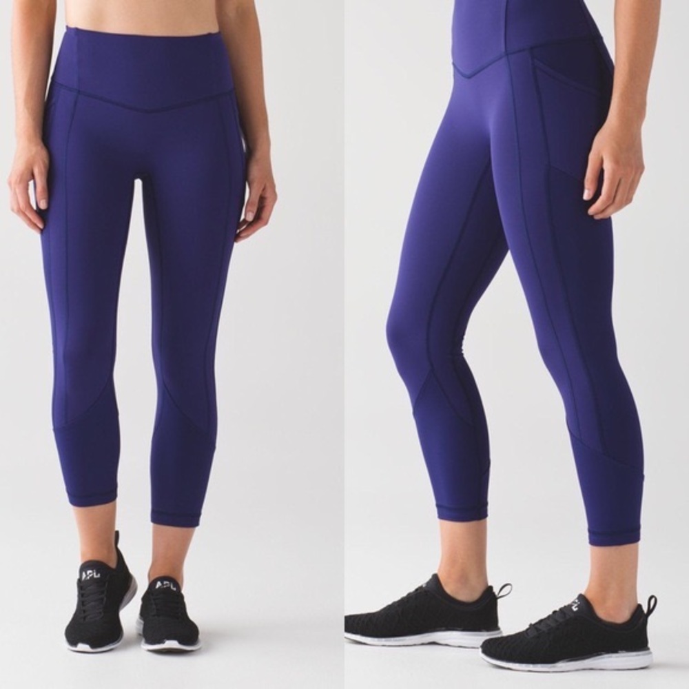 Lululemon all the right places emperor blue crop